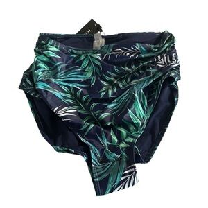 Tropical Leaf Print Bikini Bottom